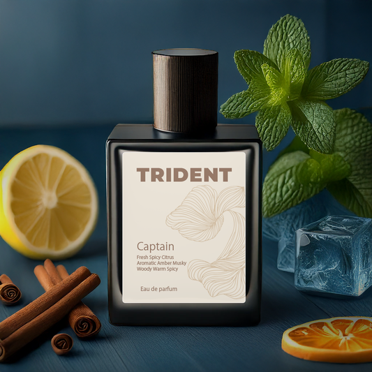 Trident Aura Captain 50 ml premium perfume – handcrafted citrus spicy luxury fragrance, made in India