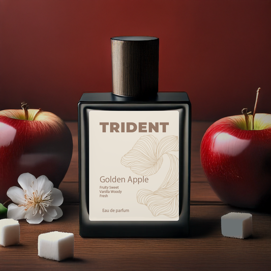 Trident Aura Golden Apple 50 ml premium perfume – handcrafted fruity sweet luxury fragrance, made in India