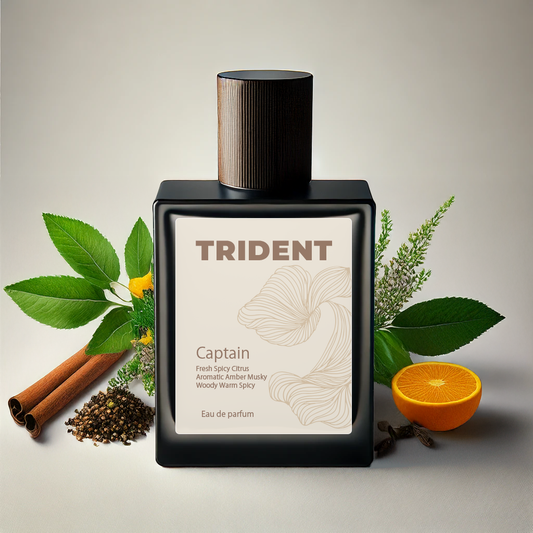 Captain 50 ml luxury perfume by Trident Perfumes – handcrafted citrus spicy fragrance