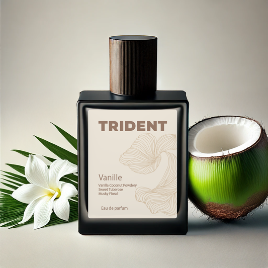 Vanille 50 ml luxury perfume by Trident Perfumes – handcrafted vanilla coconut fragrance